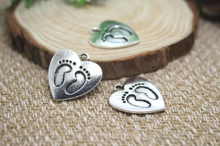 20 шт. Детские Ноги Подвески античная Тибетский серебряный Ребенок в Прекрасное