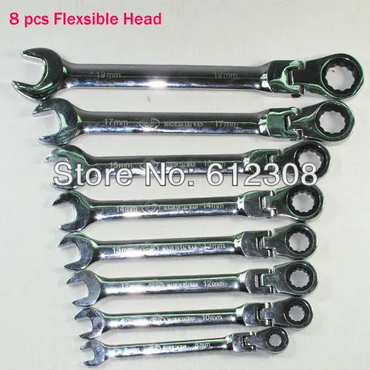 8 шт./компл./лот гибкая ручная головка реверсивная комбинация ключ с трещоткой
