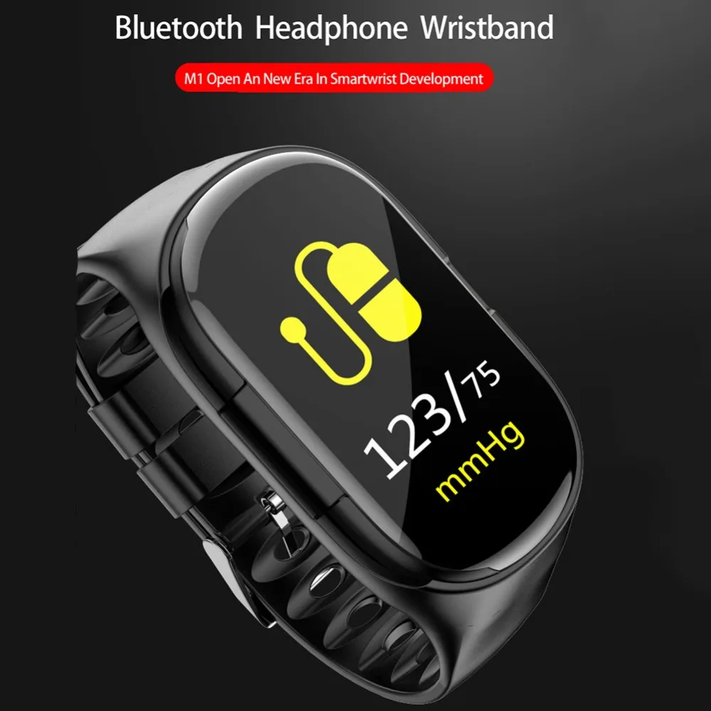 M1 2-в-1 AI Смарт-часы с Bluetooth наушники Монитор Сердечного Ритма Смарт-браслет, длительное время работы, спортивные часы для мужчин Новые