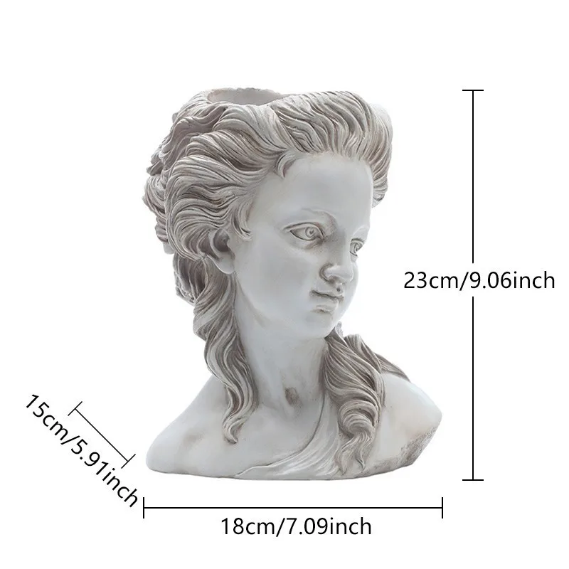 Gray 1 шт., цветочный горшок для суккулентов, голова элегантной греческой богини, бонсай, садовые горшки, ручная работа, домашний декор для рабочего стола - Цвет: Gray