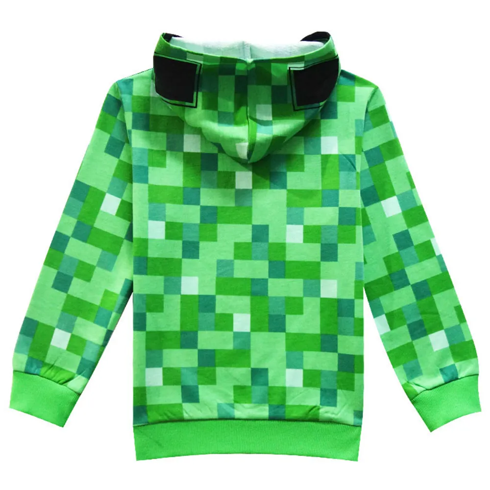 Дети Мальчики Minecraft Хэллоуин Creeper костюм подростков весна осень Забавный зеленый