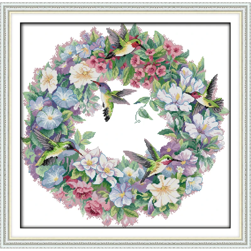 

Everlasting Love Christmas The Art Of hummingbirds(2) Chinese Cross Stitch Kits Ecological Cotton 11CT New Store Sales Promotion