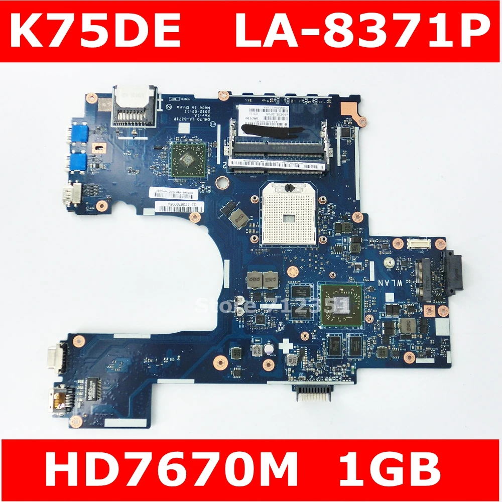 K75DE материнская плата USB3.0 HD7670M 1 ГБ Rev: 1A для ASUS K75D A75D K75DR Материнская ноутбука 60