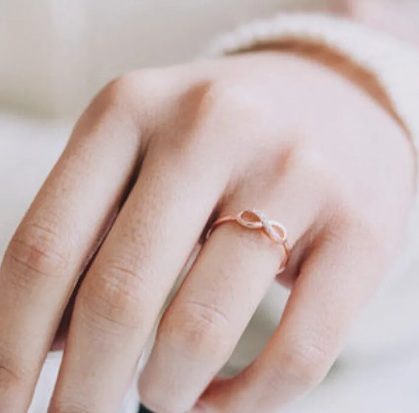 2015 New Diamante Simple Love Infinity Chain Ring Crunched Charm Joint | Украшения и аксессуары