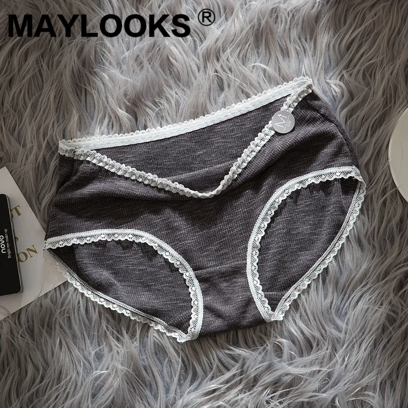 Maylooks большой размер Хлопок Женские Прозрачные Нижнее белье Высокая Талия