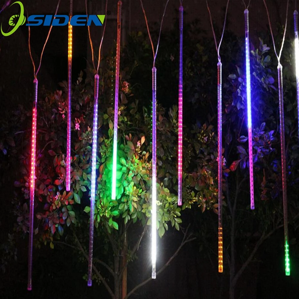 Светодиодный метеорный поток света 30 см 8 трубки падает капли дождя сосулька снег