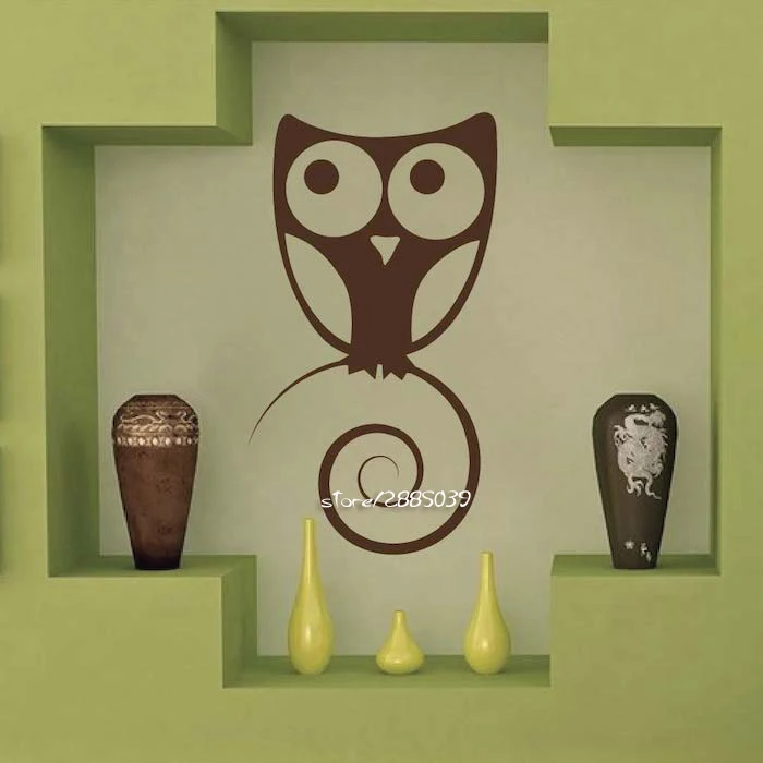 Милые виниловые наклейки на стену в виде совы художественный дизайн настенные