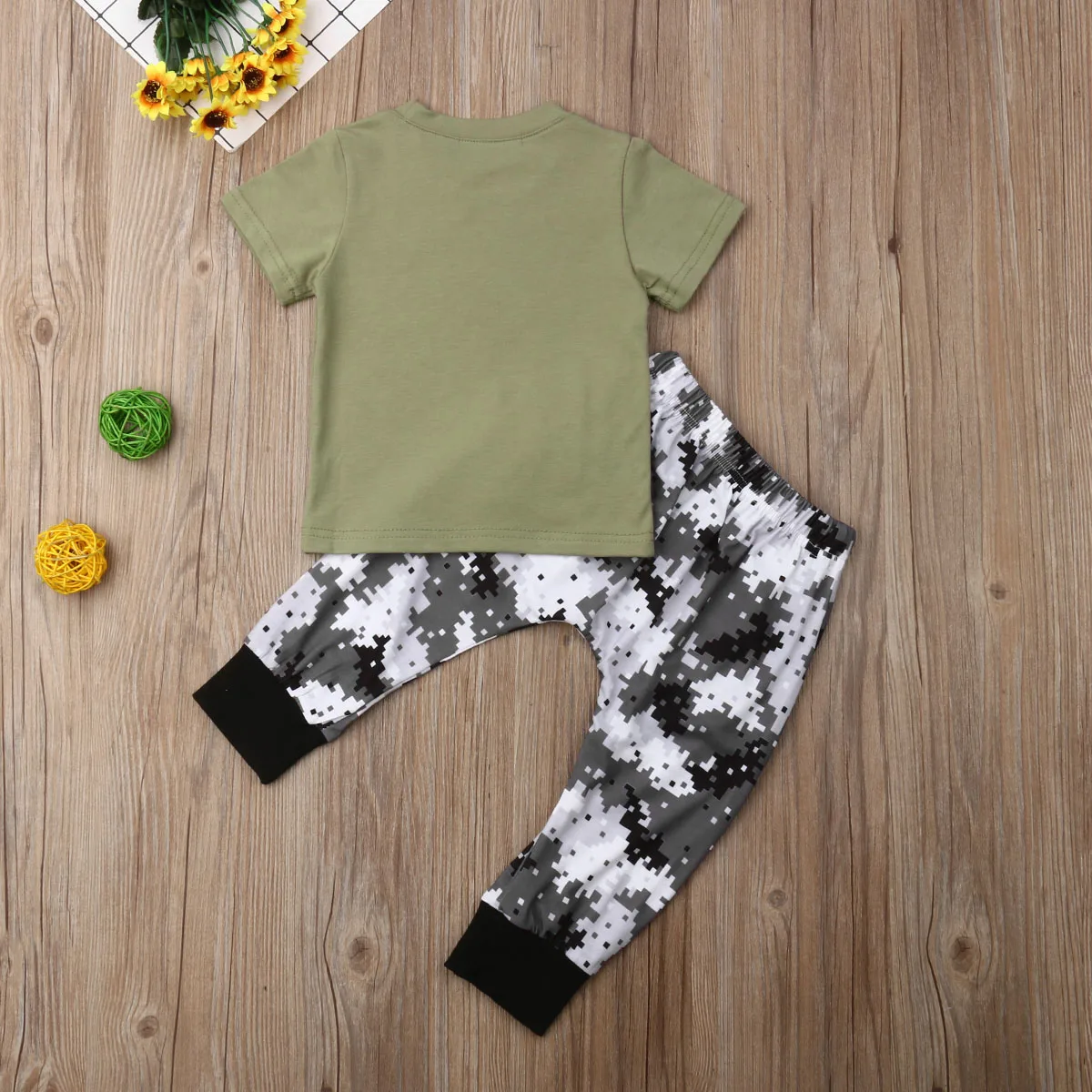 1-5Years Summer Toddler Kids Baby Boy T-shirt Tops+Long Pants Leggings Outfits Clothes |