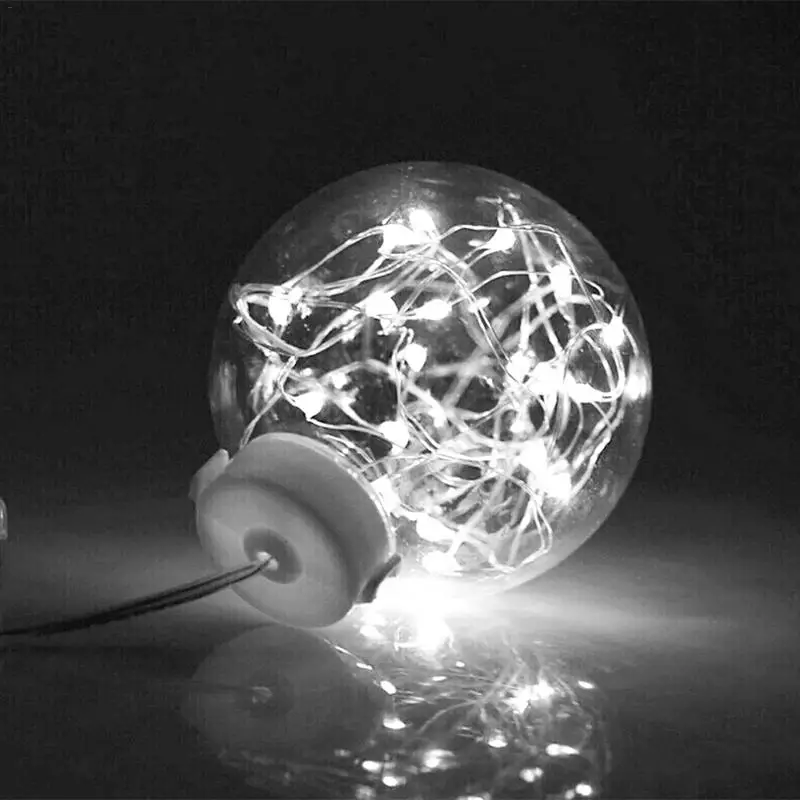 B Творческий 10LED 1 шт. пузырь Стекло желая мяч Медный провод свет шнура 3 В Батарея украшения Рождественские строка Шторы огни - Испускаемый цвет: B