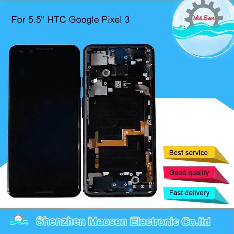 Оригинальный Amoled M & Sen для HTC Google Pixel 3 5 дюйма ЖК дисплей рамка + дигитайзер