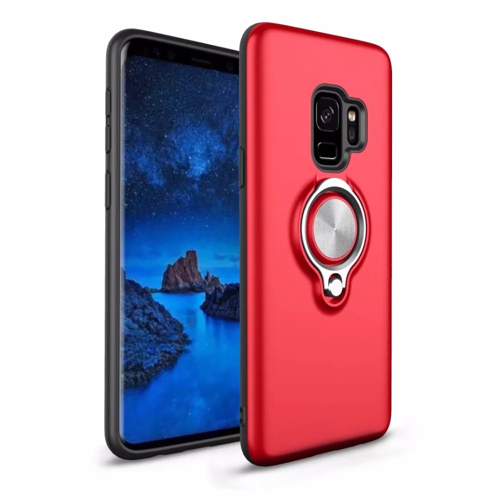 Чехол для samsung Galaxy S9 PLUS, автомобильный держатель, подставка, магнит, всасывающий палец, кольцо, крышка для S7 EDGE, A8, S8, S10 PLUS, S10E, NOTE 9, 8