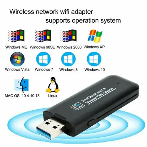 1200 Мбит/с мини USB беспроводной WiFi Lan Сетевой приемник адаптер карты для