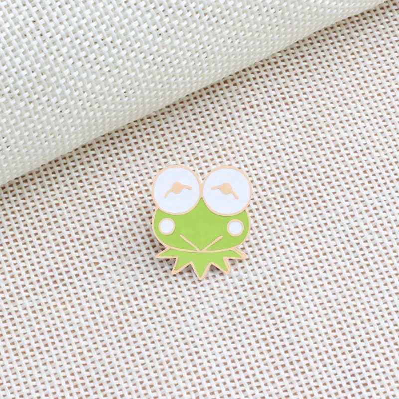 Мультяшная сумка со значком металлическая эмаль броши милая лягушка печать