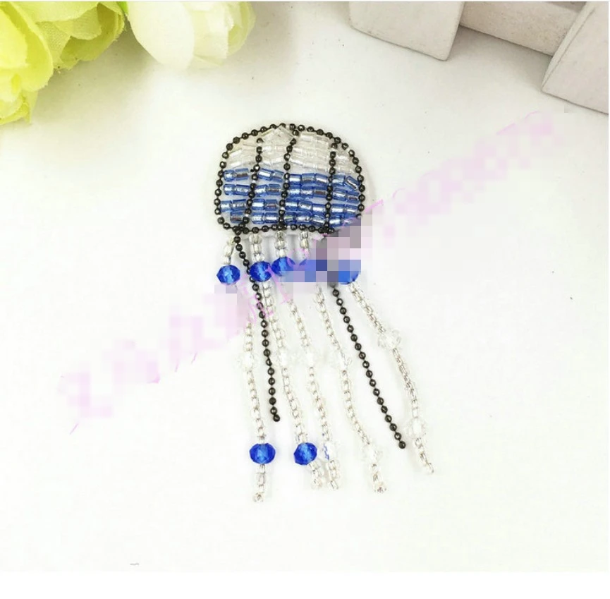Seahorse fish leaves Rhinestones beaded brooch patches applique sew on beading qpplique clothes shoes bags decoration patch DIY | Дом и сад