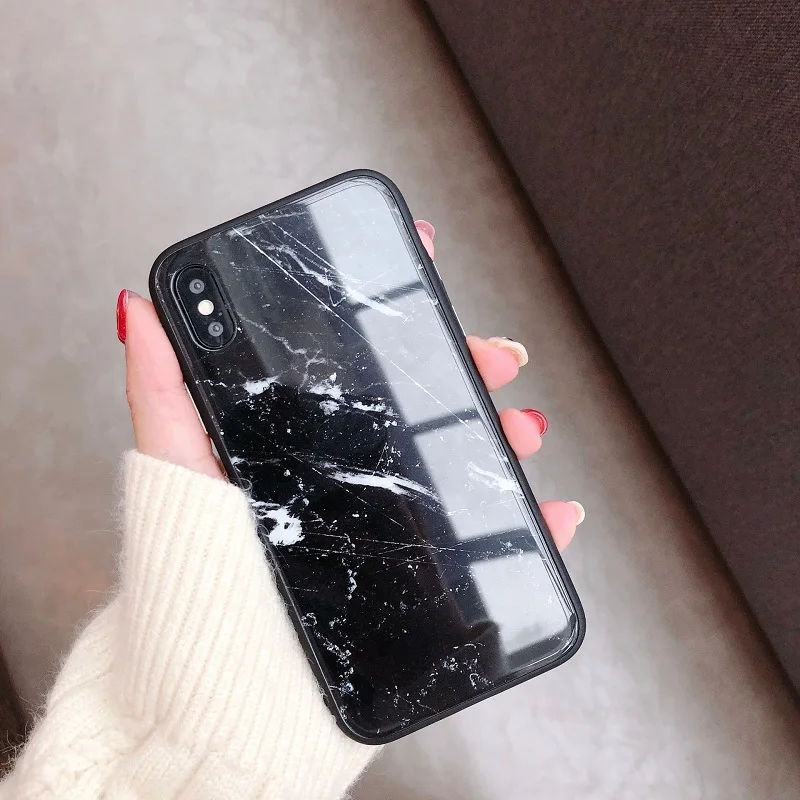 VDIAG Мрамор стекло чехол для телефона iPhoneX/6/6s/7/8 плюс/XS MAX личности полную защиту