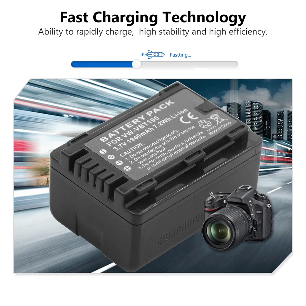 3 7 V VW VBT380 VWVBT380 VBT190 Батарея для цифрового фотоаппарата Panasonic HC W570 W580 V770 V800 V380 V260 V380GK