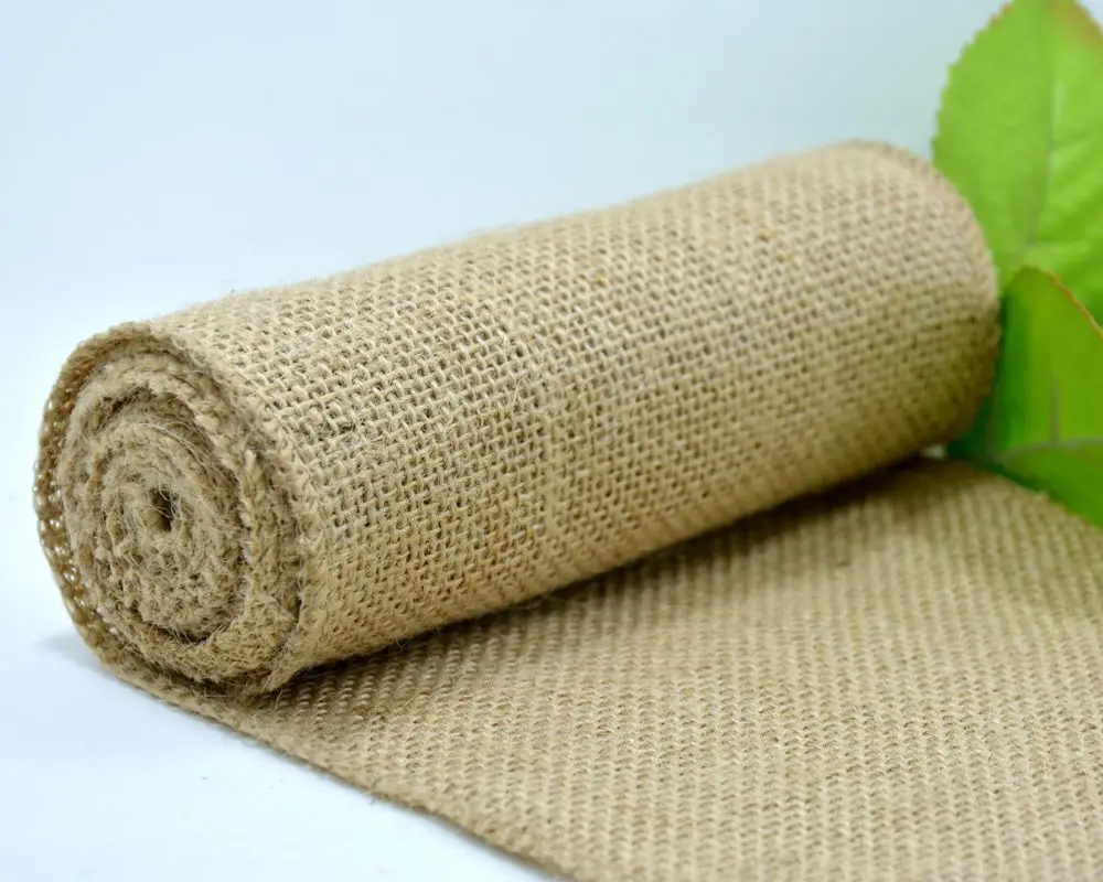 30CM *10M Natural Jute Burlap Fabric Roll For Country Rustic Party Decoration Gift Packing