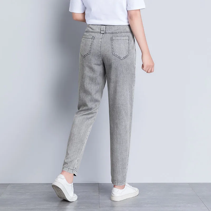 Womens Denim Jeans Grey Haroun Fashion Harem Female Summer Cropped Pants Ankle Length Plus Size Drop Shipping | Женская одежда