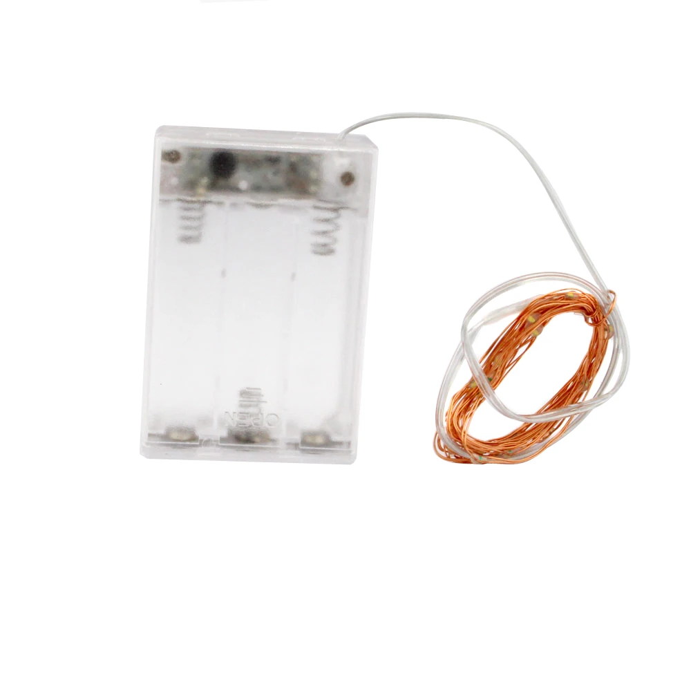 2 м 20 LED Батарея управляется фея с подсветкой и таймером медный провод Рождество