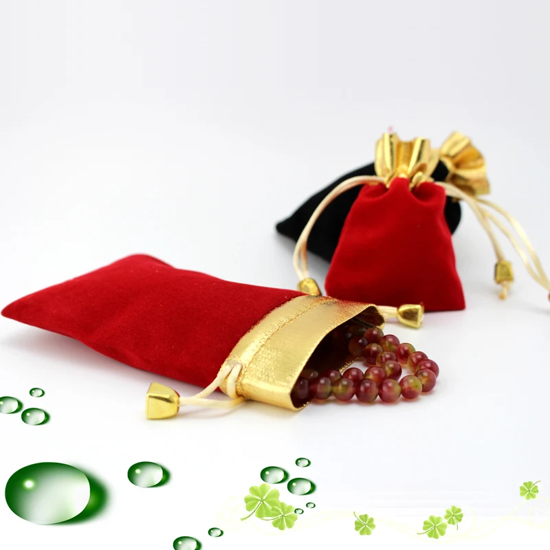 100 шт. бархатные мешочки для хранения ювелирных изделий|pouch velvet|velvet drawstringjewelry storage |