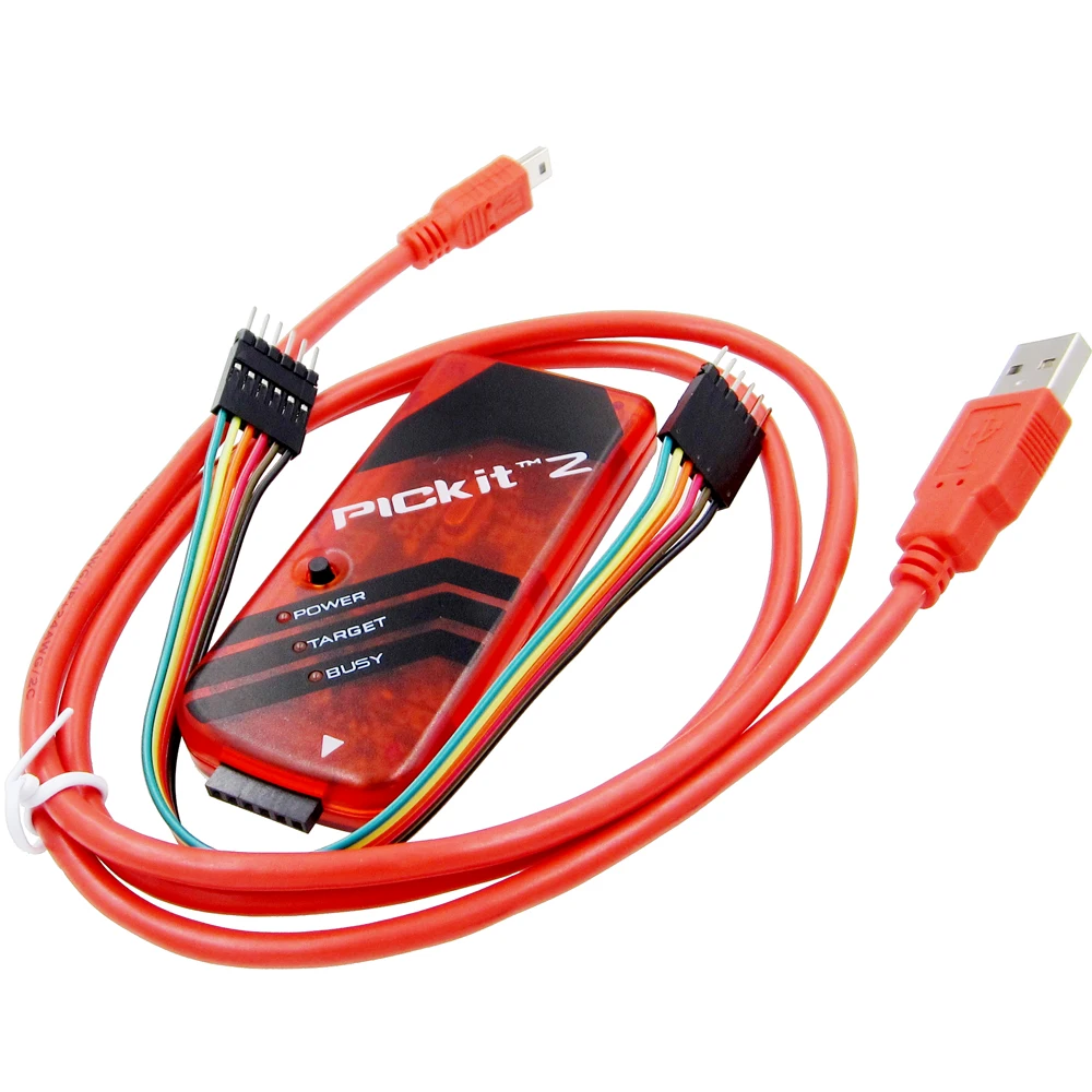 

PICKIT2 PIC Kit2 симулятор PICKit 2 программатор Emluator красного цвета с USB кабелем Dupond Wire