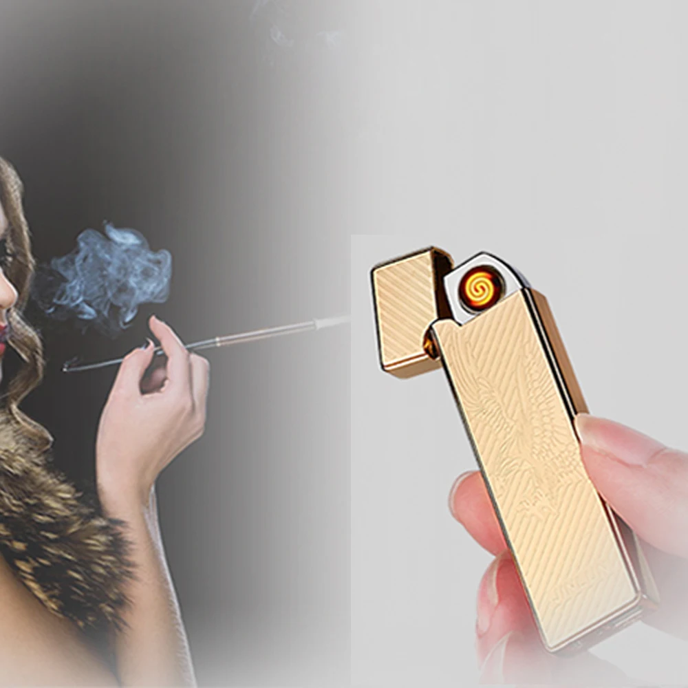 

Лучший подарок, креативная электронная металлическая USB-зажигалка, беспламенная перезаряжаемая Зажигалка для сигар