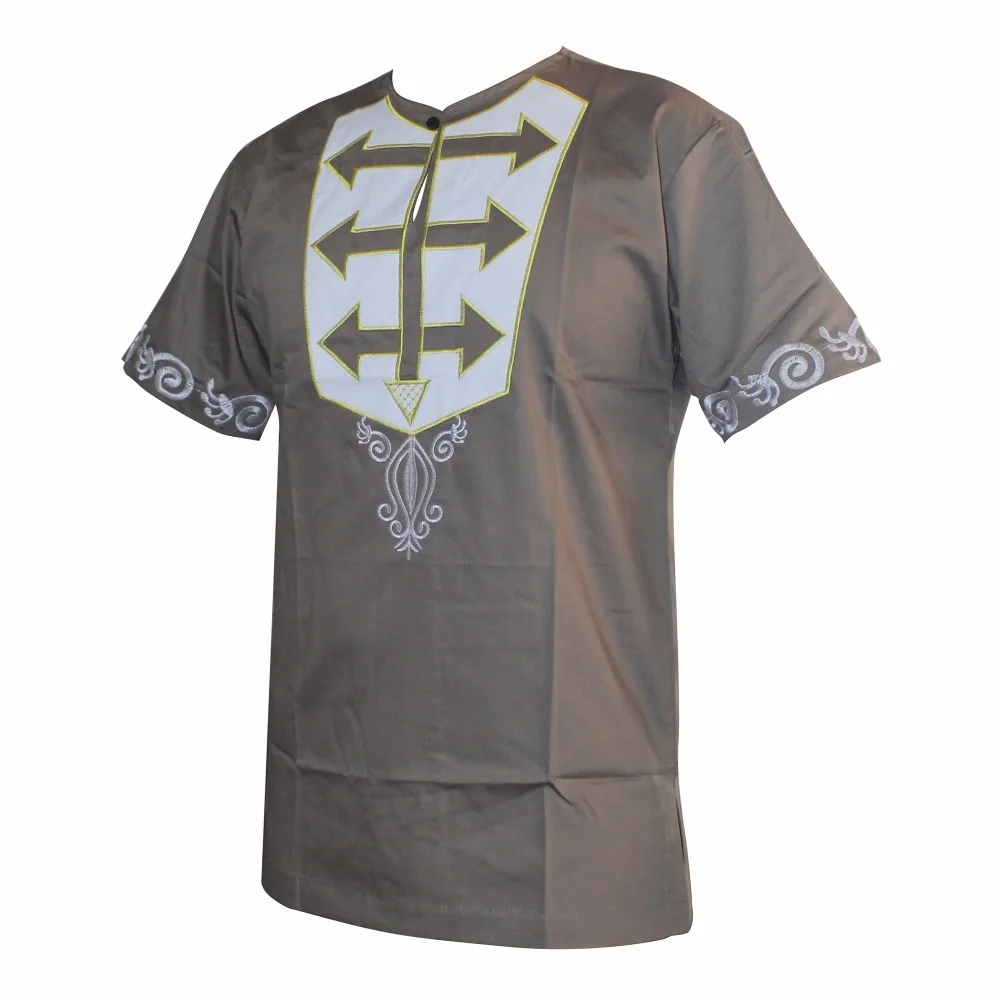 Dashikiage Африканский вышитый тонкий хиппи Топ dashiki для мужчин короткий рукав Анкара Высокое качество футболки