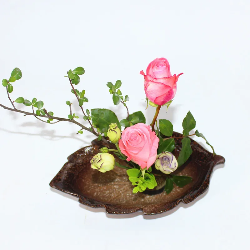 Zen японский стиль Ikebana винтажная грубая керамика цветочный горшок Настольный