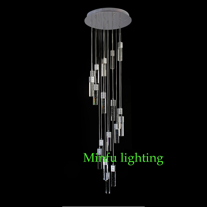 Satin Al Kapalı LED Endüstriyel Kolye ışık Merdiven Mutfak Asılı ışık Asılı Lamba Kablosu LED Kolye Lamba Merdiven Spiral Kolye Işık