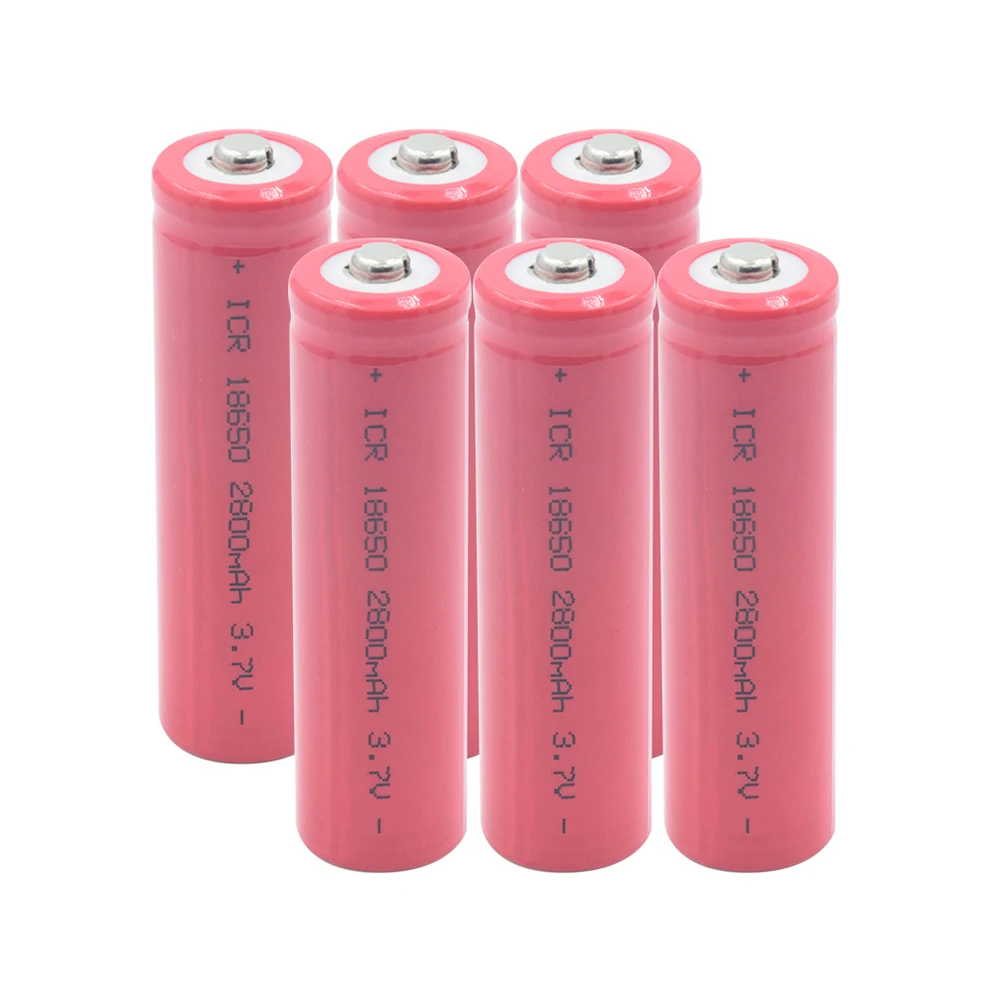 6 PCS 18650 литиевая батарея 3,7 V 2800mAh перезаряжаемый аккумулятор для электронных сигарет мощный большой ток разряда для фонарика - Цвет: 6 PCS