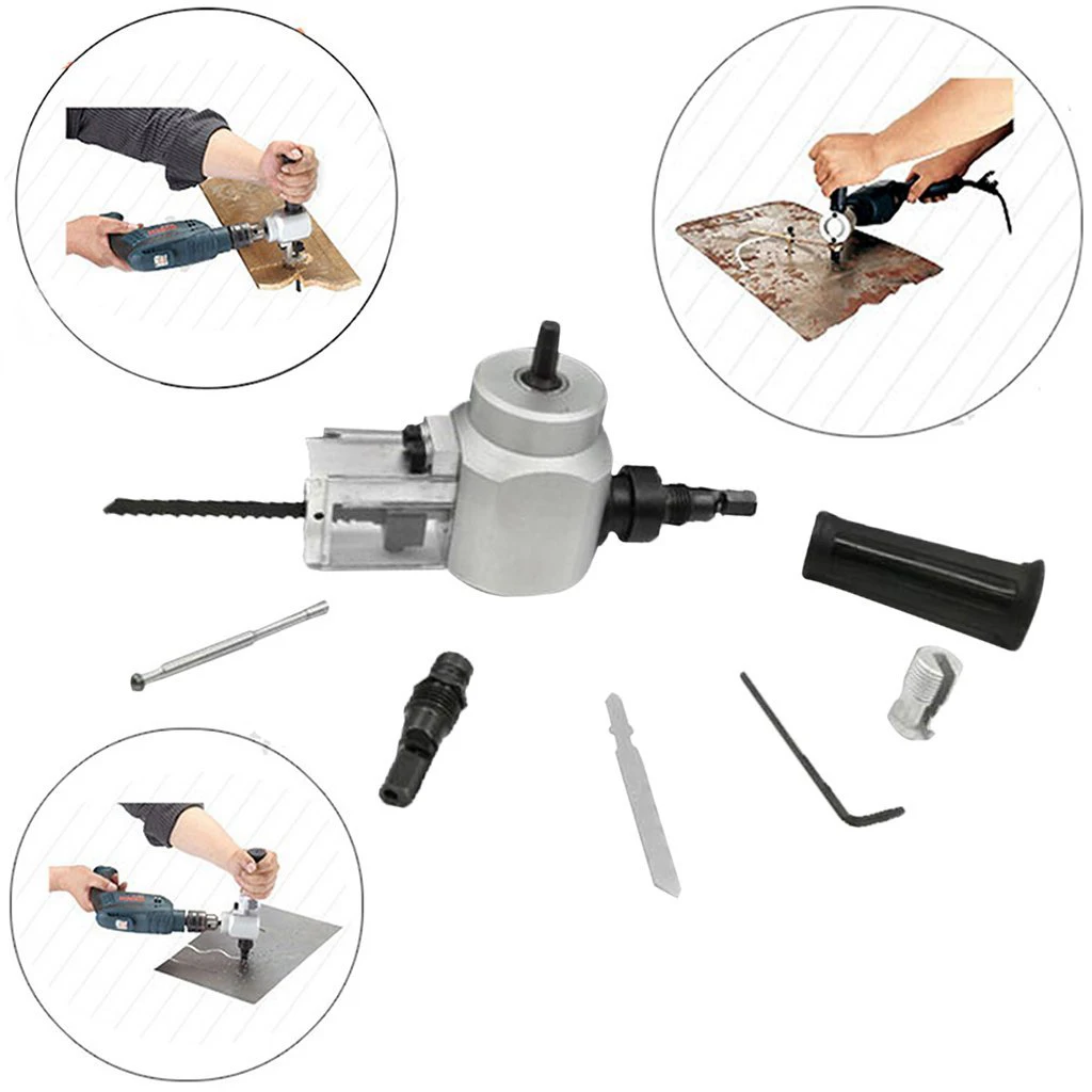 DSHA Professional Double Head Sheet Metal Nibbler Cutter Holder Tool Drill Attachment Kit for Cutting Iron Steel Plate Wood P |