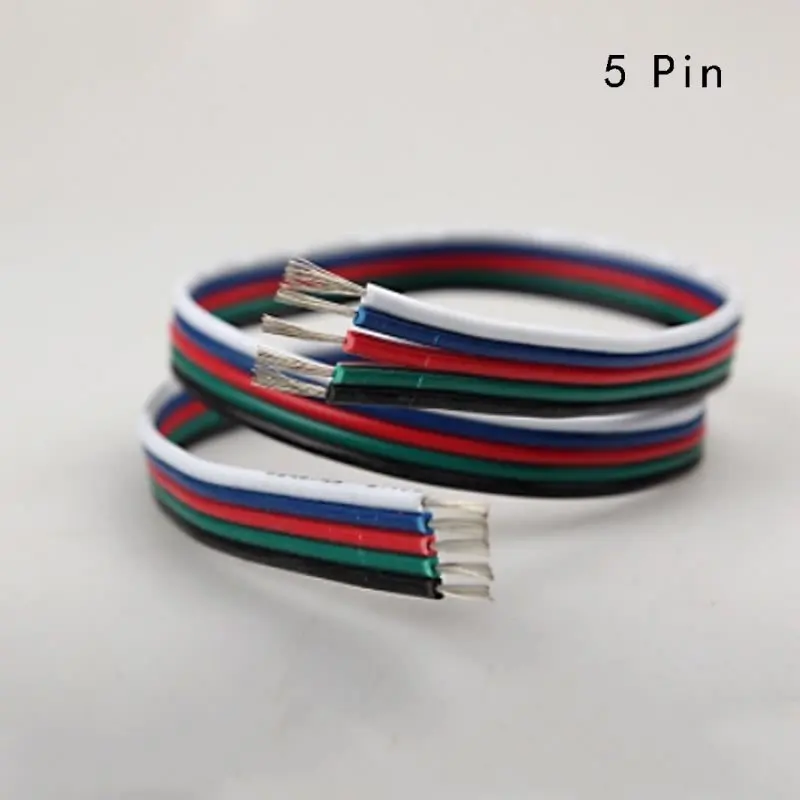 5 м удлинитель 2Pin/4 Pin/5Pin Электрический разъем для 12V 24V 3014 3528 5050 5630 5730 светодиодный