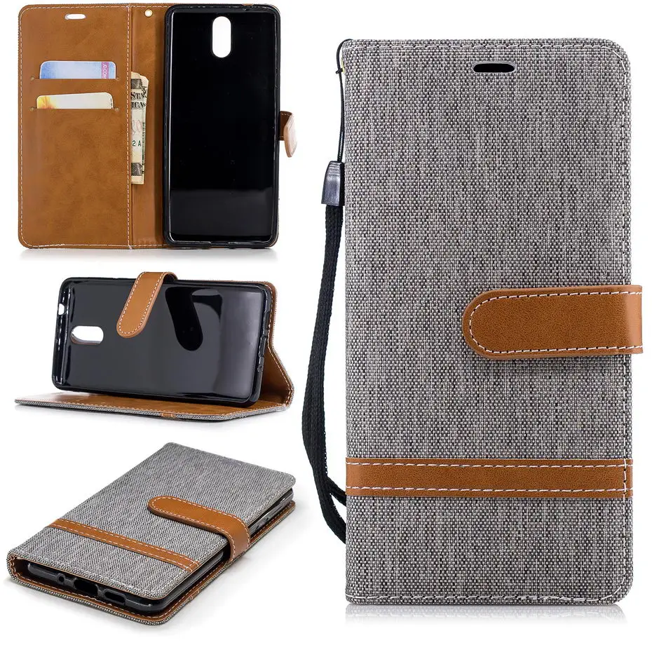 Кожаный чехол-книжка Desyner Denim смешанных цветов для Nokia 3 1 2018 кожаный чехол-сумка