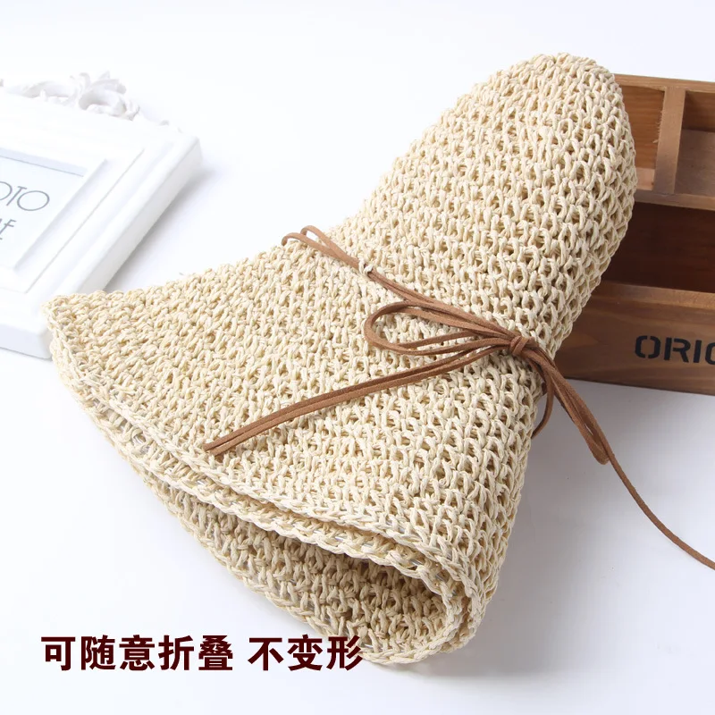 Корейская версия Ручной Работы Соломенная шляпа вязаная крючком Женская