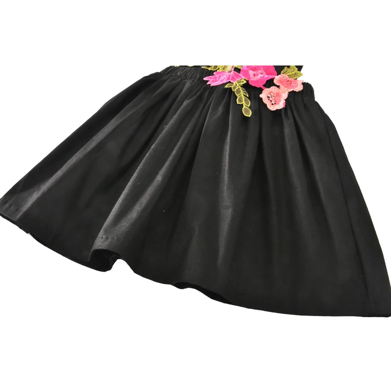 

Little Girl Dresses Summer 2017 New Sleeveless Floral Girls Clothes Fashion Embroidery Flower Kids Party Dress Children Clothing