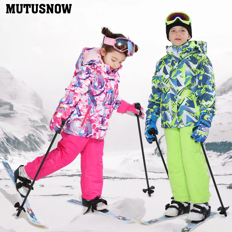 Супертеплый детский лыжный костюм детская брендовая Водонепроницаемая теплая