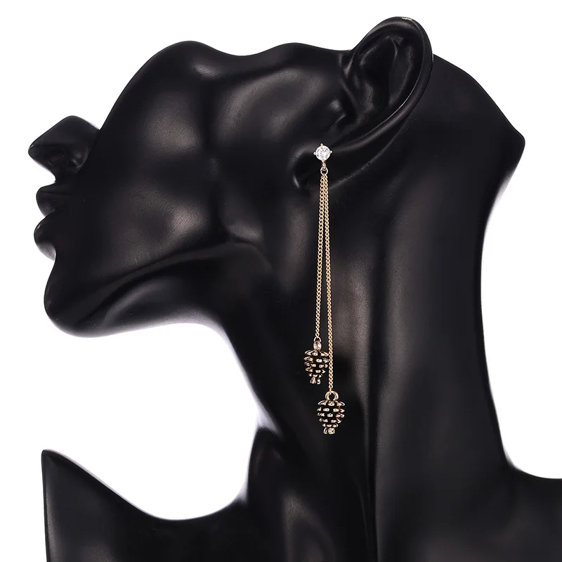 Женские длинные серьги-подвески в виде конуса | Украшения и аксессуары