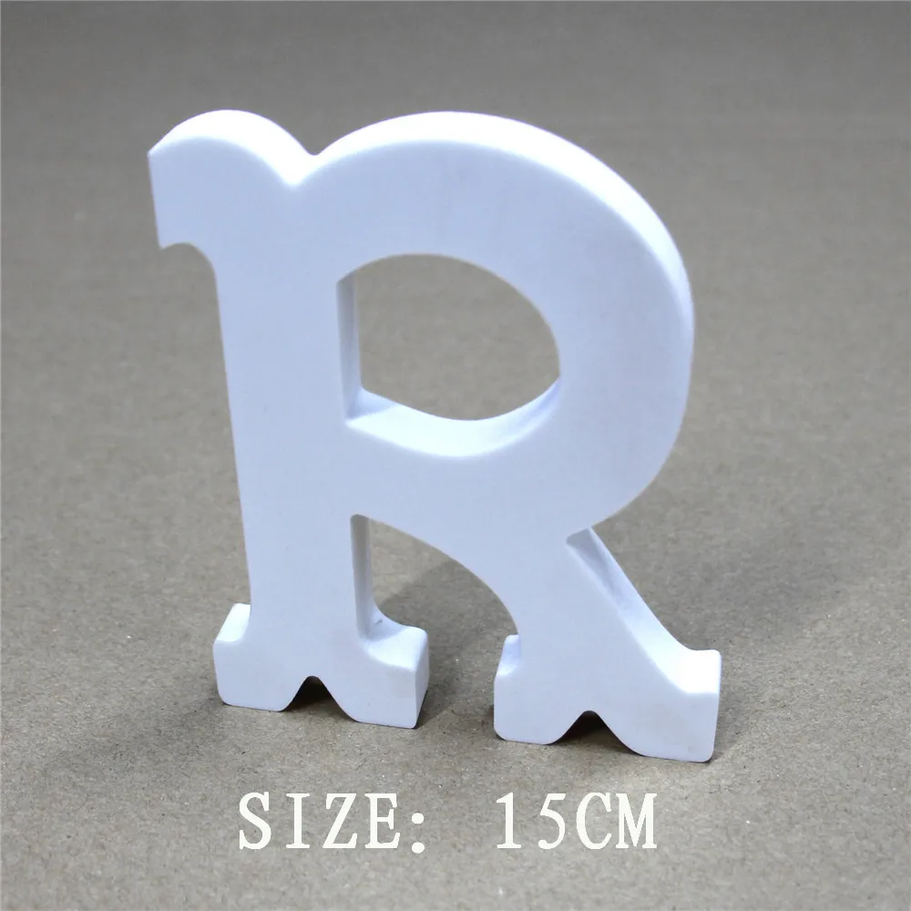 

15cm Free standing Artificial Wood Wooden Letters White Alphabet for Wedding Photo Props Birthday Party Home Decorations gift