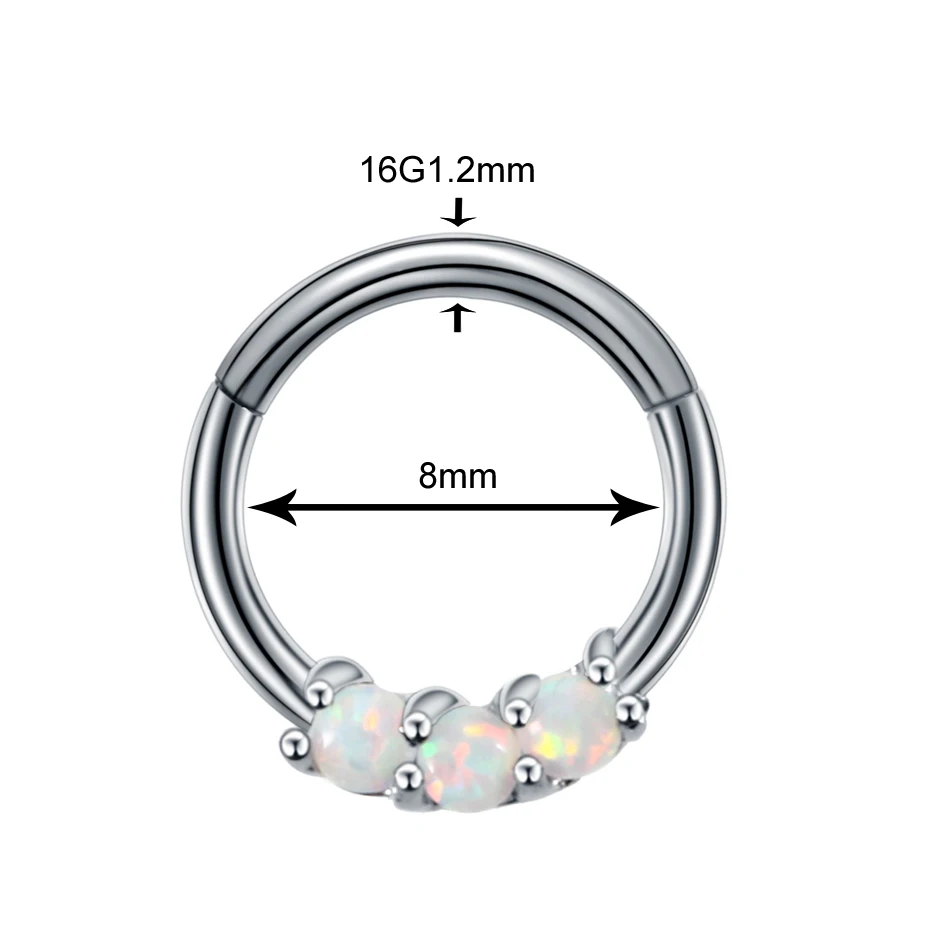 Nose Hoop Ring 4 1 шт Опал Камень Лабрет пирсинг губы шпилька уха пирсинг медный носик шпилька перегородка пирсинг пупка кольцо уха трагус ювелирные изделия для тела - Окраска металла: Nose Hoop Ring 4