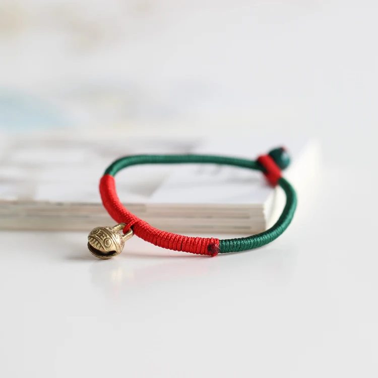 Браслет с колокольчиком Женский ювелирное изделие ручного изготовления красной