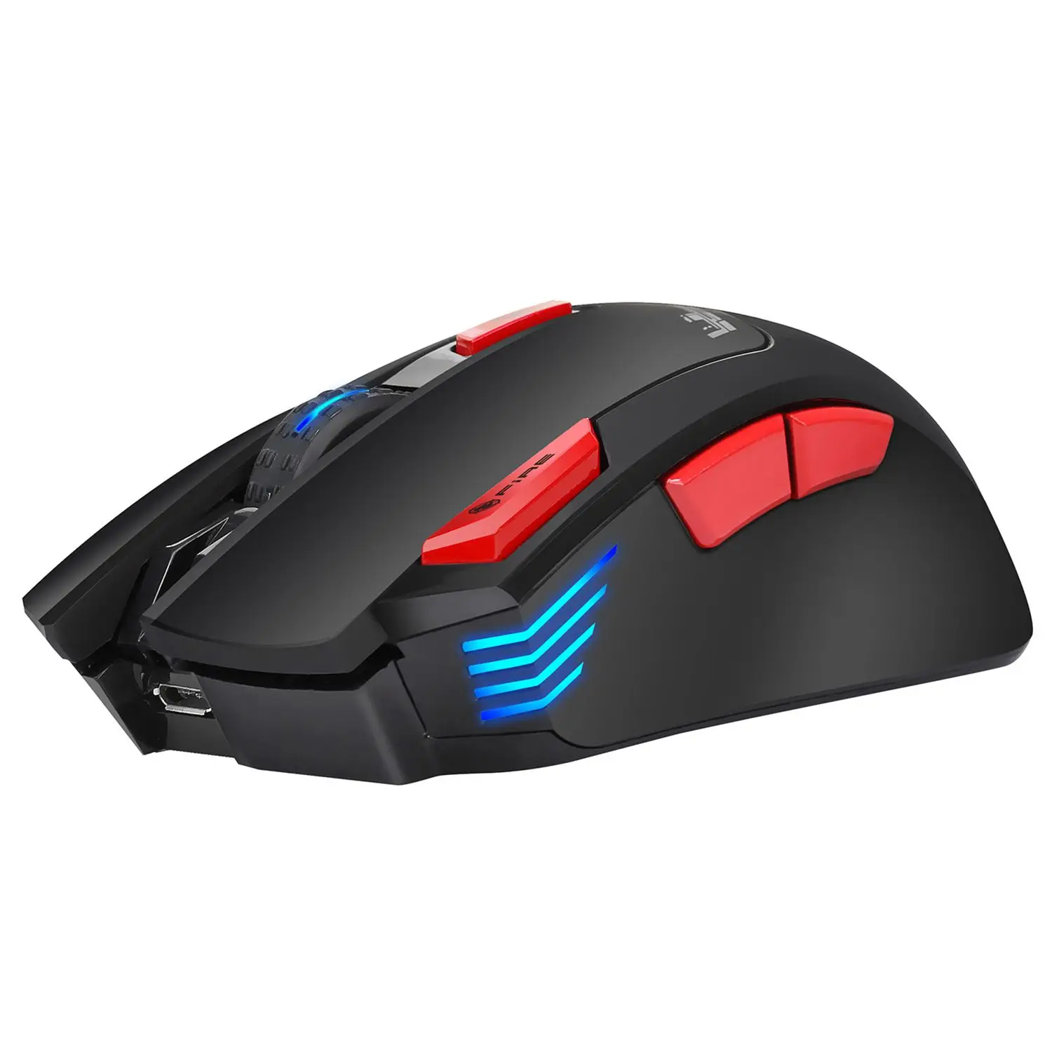 Black HXSJ T88 Новая беспроводная зарядная мышь игровая мышь цветной задний светильник может выключить светильник регулируемый дизайн 4800 точек/дюйм - Цвет: Black