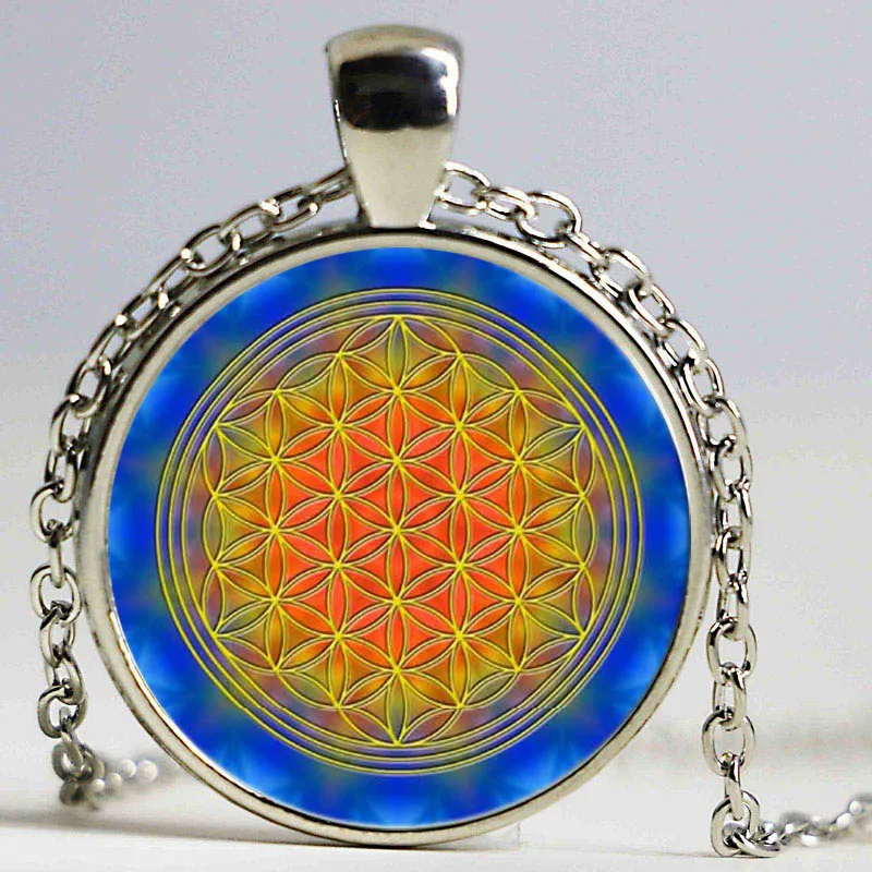 Яркое разноцветное ожерелье с подвеской мантра Ом цветок жизни Ювелирные