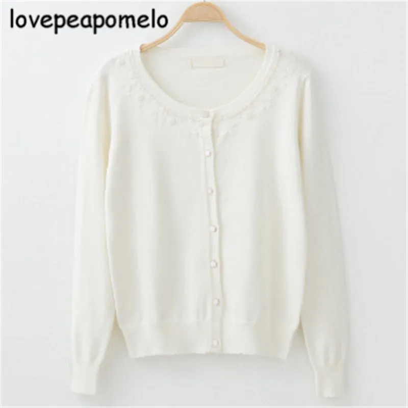 Женский вязаный свитер винтажный кардиган с цветочной вышивкой большие размеры