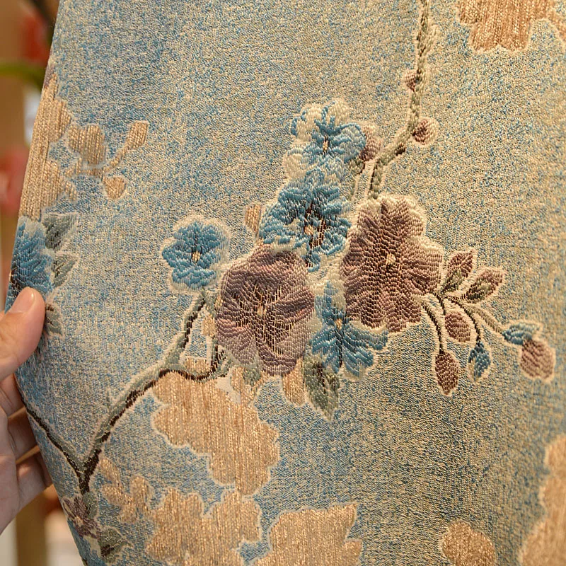 Роскошные роскошные дворцовые флокированные занавески на заказ для гостиной