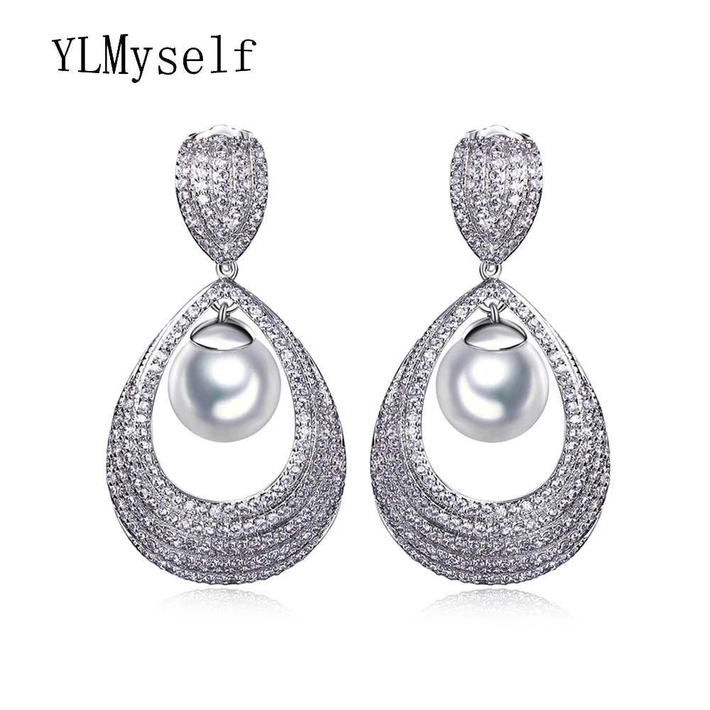 Последние капли воды серьги Brinco Pendientes Mujer Moda с ручной жемчужина большой белый