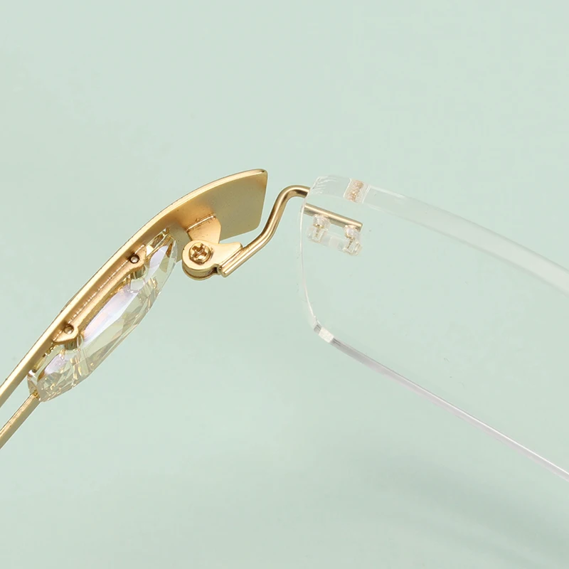 Титановые женские очки без оправы роскошные диоптрические оптические