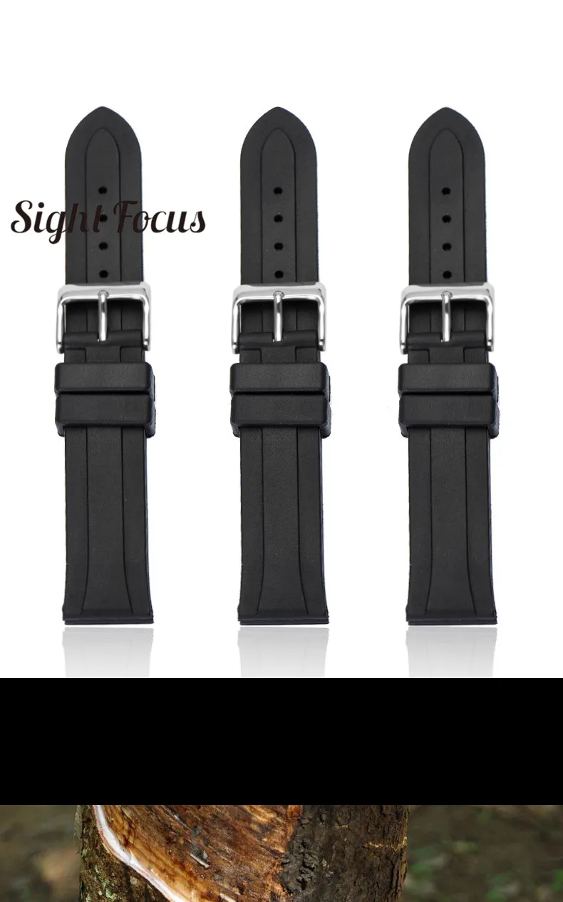 19 мм спортивные часы на резиновом ремешке группа для Tudor Tissot T41 T17 T095 T055 PRC100 ремешок Водонепроницаемый ремень Montre Orologio Hombres Homen