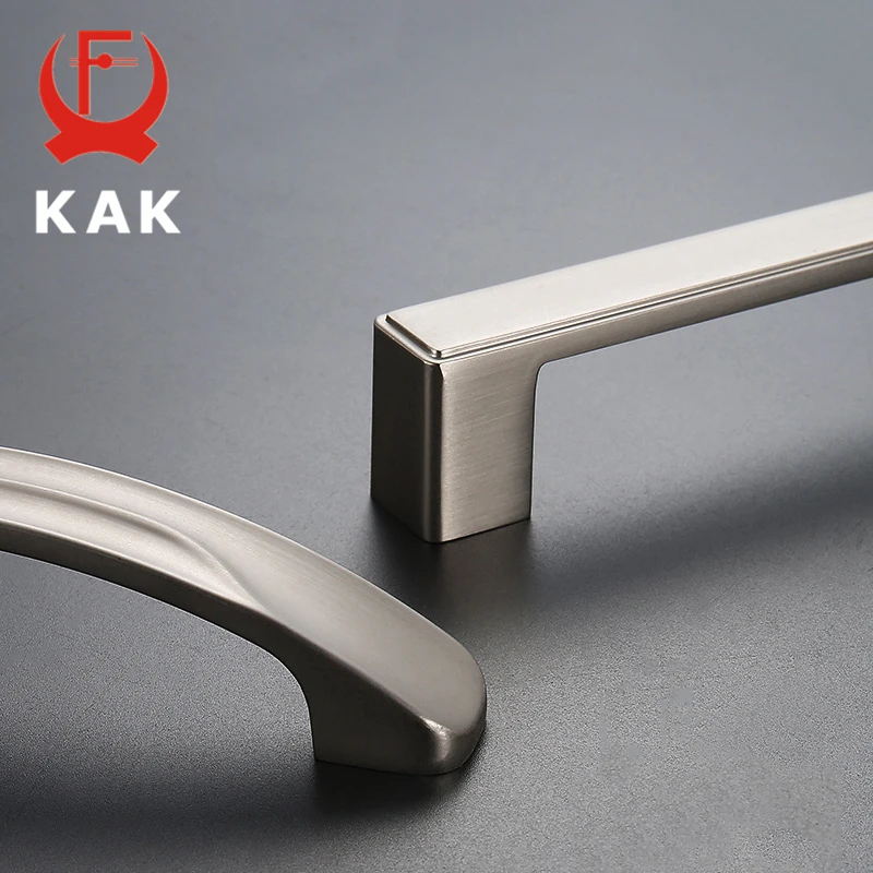 KAK простые современные Серебристые дверные ручки из цинкового сплава элегантные