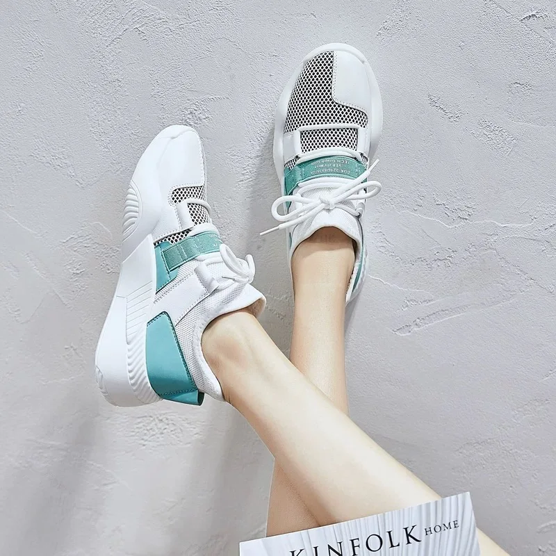 Dumoo/Обувь для девочек женские кроссовки цвет белый черный дышащая летняя