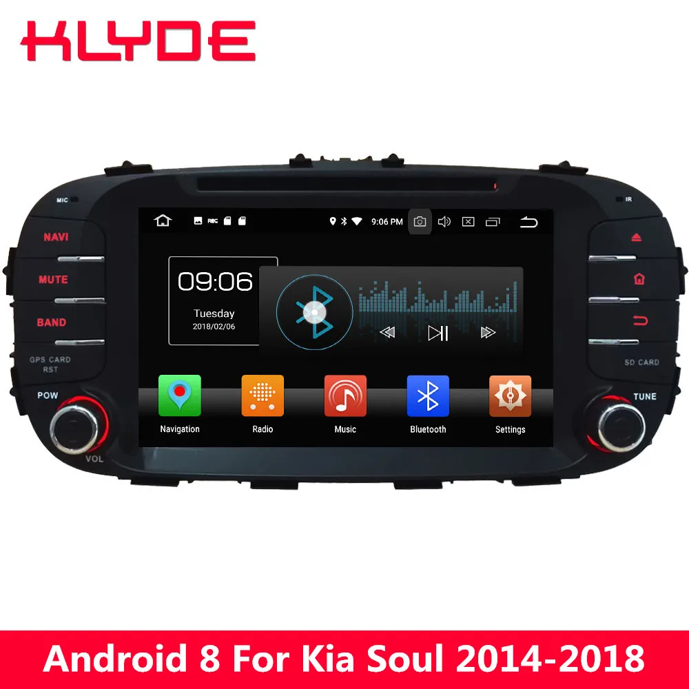 KLYDE 8 ''4G Восьмиядерный PX5 Android 8,0 4 Гб ОЗУ 32 Гб ПЗУ BT автомобильный DVD мультимедийный плеер радио gps навигация для Kia Soul